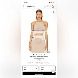 Michael Costello- Noomi Top in Ivory & Noomi Maxi Skirt in Ivory